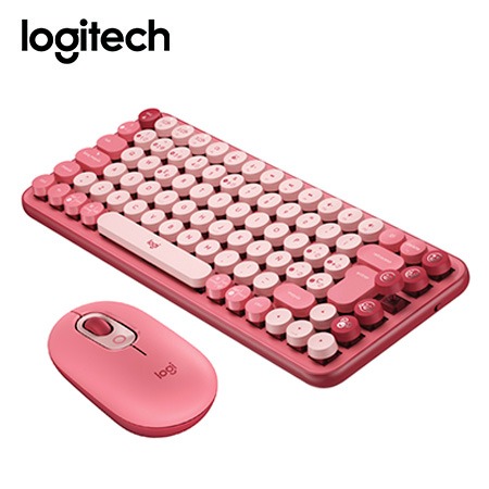 TECLADO LOGITECH + MOUSE POP CORAL ROSE (910-006545/920-010715)*